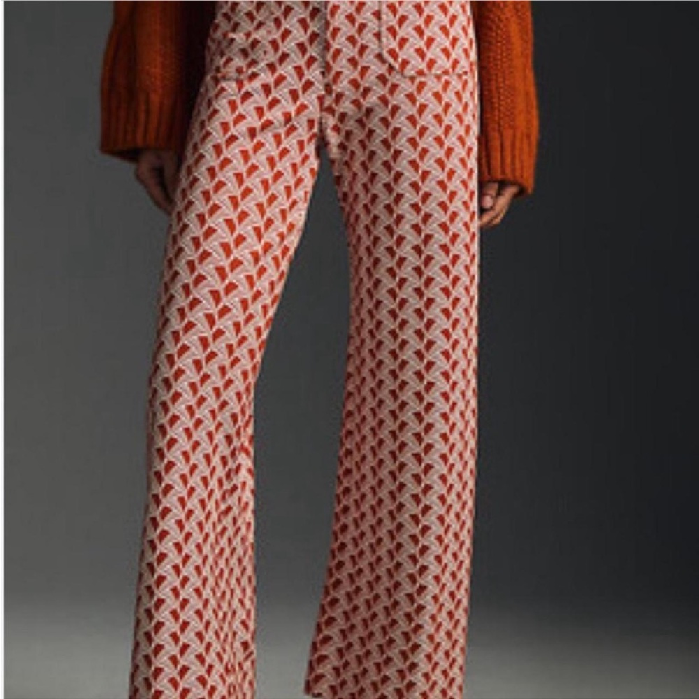 Anthropologie Maeve Colette Ponte Cropped Wide Leg Pants Size 24